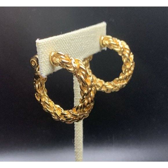 Monet Jewelry - Monet Braided Rope Hoop Clip On Earrings